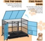 42-Inch Heavy-Duty Folding Dog Crate with Wheels - Image 4