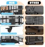 42-Inch Heavy-Duty Folding Dog Crate with Wheels - Image 6
