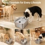 Dog Water Fountain, 4.5Gal/17L Quiet LED Blue Light Stainless Steel Pet Water Fountain for Large Dogs Indoor with 3 Replacement Filters, Multi-Filtration & Deeper Drinking Surface - Image 5