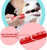 Pet Toothbrush for Dogs, Cats with Soft Bristles - Easy Teeth Cleaning & Dental Care, Non Slip Dual Head Dog Toothbrush for Medium & Large Pets, Toothpaste Not Included, Pack of 2 Red - Image 5