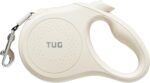 TUG Quest Retractable Dog Leash | 360° Tangle-Free | 16 ft Tape (S, Cream)