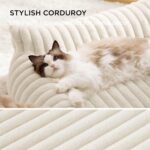 Bedsure ComfyFleece® Shown on TV Cute Dog Couch for Medium Dogs,36in Cream - Image 4