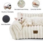 Bedsure ComfyFleece® Shown on TV Cute Dog Couch for Medium Dogs,36in Cream - Image 5