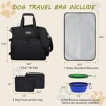 Dog Travel Bag Airline Approved–Pet Travel Tote with Collapsible Bowls,Food Containers & Feeding Mat–Multi-Pocket Organizer for Dogs & Cats, Durable & Water-Resistant for Hiking,Trips,Outdoors - Image 3