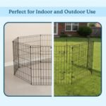 Puppy Playpen - Foldable Metal Exercise Enclosure with Eight 24-Inch Panels - Indoor/Outdoor Fence for Dogs, Cats, or Small Animals by PETMAKER - Image 4