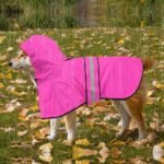 Reflective Dog Rain Coat - Waterproof Adjustable Pet Rain Jacket, Lightweight Dog Hooded Poncho Raincoat for Small to X- Large Dogs and Puppies (Pink, Large) - Image 4