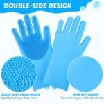 Pecute Silicone Pet Grooming Gloves for Washing Cats Dogs Bath Brush - Image 3