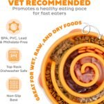 Outward Hound Fun Feeder Slo Bowl Dog Slow Feeder, Swirl, Orange, 11.8" - Image 3