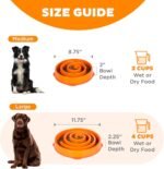 Outward Hound Fun Feeder Slo Bowl Dog Slow Feeder, Swirl, Orange, 11.8" - Image 5