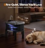 9L/2.38Gal Dog Water Fountain Elevated with 4-Height Adjustable Stand, FeelNeedy Large Pet Water Dispenser with Durable Ultra-Quiet Pump & 304 Stainless Steel Tray, Water Fountain for Dogs Indoor - Image 7