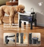 9L/2.38Gal Dog Water Fountain Elevated with 4-Height Adjustable Stand, FeelNeedy Large Pet Water Dispenser with Durable Ultra-Quiet Pump & 304 Stainless Steel Tray, Water Fountain for Dogs Indoor - Image 8