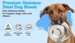 4 Pack - 6.75 Cup (1.6 Liter) Stainless Steel Dog Bowls – Metal Dog Food Bowls, Dog Water Bowls, Pet Feeding Bowls, Replacement Bowls for Raised Stands, Rust Resistant, Dishwasher Safe - Image 4