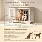 Dog Crate Furniture 38in, Wooden Indoor Pet Kennel End Table - Image 2