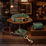 Personalized PU Leather Dog Collars,Quick Release Buckle,Green,M - Image 4