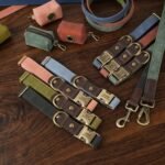 Personalized PU Leather Dog Collars,Quick Release Buckle,Green,M - Image 5