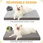 KSIIA Orthopedic Dog Bed for Small Dogs with Waterproof Lining, Grey, 23x17 - Image 4