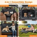 URPOWER 4 in 1 Dog Car Seat Cover for Back Seat, Waterproof Hammock - Image 4