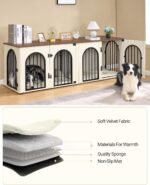 Hzuaneri 70.9 in Double Dog Crate Furniture, Dog Kennel Indoor with Cushion - Image 4