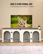Hzuaneri 70.9 in Double Dog Crate Furniture, Dog Kennel Indoor with Cushion - Image 5