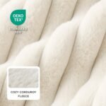 Bedsure ComfyFleece® Cute Dog Beds Large Sized Dog Washable，36in Cream - Image 2