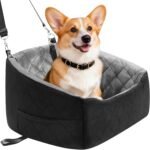 Dog Car Seat for Small Dogs Up to 30 Lbs, Pet Travel Safety Bed for Puppy Cat, Fits in Front/Back Seat, Anti Slip Base, Fully Detachable Washable with 2 Safety Tether(Grey-Black) - Image 7