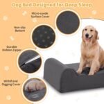 Rainmr Orthopedic Dog Beds for Large Dogs, 7" Memory Foam Dog Beds with Waterproof Liner, Durable Microsuede Cover, Removable and Washable, Nonskid Bottom, 52"x36"x7" XL Grey - Image 3