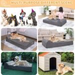 Rainmr Orthopedic Dog Beds for Large Dogs, 7" Memory Foam Dog Beds with Waterproof Liner, Durable Microsuede Cover, Removable and Washable, Nonskid Bottom, 52"x36"x7" XL Grey - Image 5