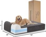 Rainmr Orthopedic Dog Beds for Large Dogs, 7" Memory Foam Dog Beds with Waterproof Liner, Durable Microsuede Cover, Removable and Washable, Nonskid Bottom, 52"x36"x7" XL Grey - Image 6