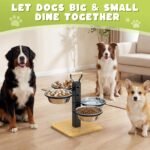 Elevated Dog Bowls Stand - 4 Heights Raised Dog Bowl Large Sized Dog - Dog Feeding Station - Dog Food and Water Bowl Set with Portable Handle - Suitable for Multi-Dog Feeding - Image 3
