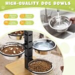 Elevated Dog Bowls Stand - 4 Heights Raised Dog Bowl Large Sized Dog - Dog Feeding Station - Dog Food and Water Bowl Set with Portable Handle - Suitable for Multi-Dog Feeding - Image 4