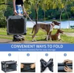 NEZUC Collapsible Dog Crates for Large Dogs Portable Soft Sided Travel Dog Carrier for Indoor & Outdoor, 4-Door Foldable Pet Kennel with Durable Mesh Windows (Gray, 24.0" L x 17.0" W x 17.0") - Image 4