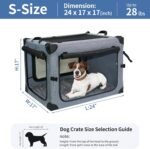 NEZUC Collapsible Dog Crates for Large Dogs Portable Soft Sided Travel Dog Carrier for Indoor & Outdoor, 4-Door Foldable Pet Kennel with Durable Mesh Windows (Gray, 24.0" L x 17.0" W x 17.0") - Image 5