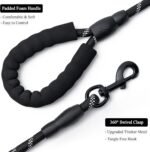 2 Pack Dog Leash, Heavy Duty Nylon Rope Pet Leashes (6FT-1/2,Black/Black) - Image 3