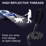 2 Pack Dog Leash, Heavy Duty Nylon Rope Pet Leashes (6FT-1/2,Black/Black) - Image 4
