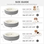 Love's cabin Round Donut Cat and Dog Cushion Bed, 20in Bed for Cats or Small Dogs, Anti-Slip & Water-Resistant Bottom, Super Soft Durable Fabric Pet Beds, Washable Luxury Cat & Dog Bed Gray - Image 3