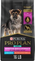 Purina Pro Plan Sensitive Skin & Stomach Puppy Dog Food, Large, 16 lb Bag