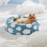 LE SURE Shown on TV Jacquard Donut Cute Small Dog Beds,Blue 23x23x7in - Image 7
