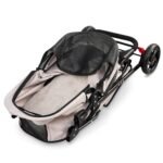 Carlson Pet Products Stroller, Includes 360 Degree Front Wheel Swivel, Rear Wheel Breaks, Reflective Trim, Mesh Panels, Umbrella and Mesh Canopy, Khaki - Image 7