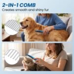 Dog Grooming Rake 4-in-1 Kit - Deshedding Undercoat Rake, Dematting Comb & Bath Massager for Dogs & Cats - Reduces Shedding up to 95% - Rounded Teeth for Sensitive Skin, Long & Short Hair - Image 3