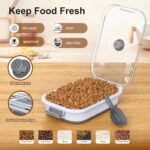 Dog Food Storage Container, 15-23 Lbs Collapsible Dog Food Container with Transparent Airtight Lid, Wheels and Scoop, Travel Pet Food Storage Container for Cat, Dog and Bird, Keep Dry Food Fresh - Image 4