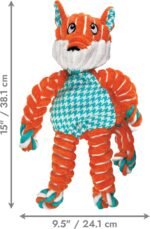 KONG Floppy Knots Rope and Plush Dog Toy, Fox, Medium/Large - Image 4