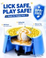 Interactive Slow Feeder Dog Bowl with Rolling Lick Ball for Liquid Treats - Image 4