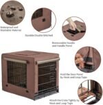 DONORO Dog Crates for Small Size Dogs Indoor Double Door Dog Kennels & Houses for Puppy and Cats, Collapsible Metal Contour Dog Cages (Brown, 24.0" L x 18.0" W x 20.0" H) - Image 4