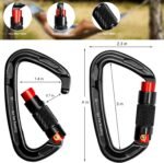 Oupeng sky Auto Locking Carabiner Clips - 28KN (6172lbs) Heavy Duty Caribeaners, Large Carabiner Clip for Keychains，Hammock，Camping, Gym, Hiking, Outdoor ，Dog Leash - Image 3
