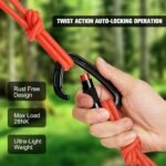 Oupeng sky Auto Locking Carabiner Clips - 28KN (6172lbs) Heavy Duty Caribeaners, Large Carabiner Clip for Keychains，Hammock，Camping, Gym, Hiking, Outdoor ，Dog Leash - Image 4