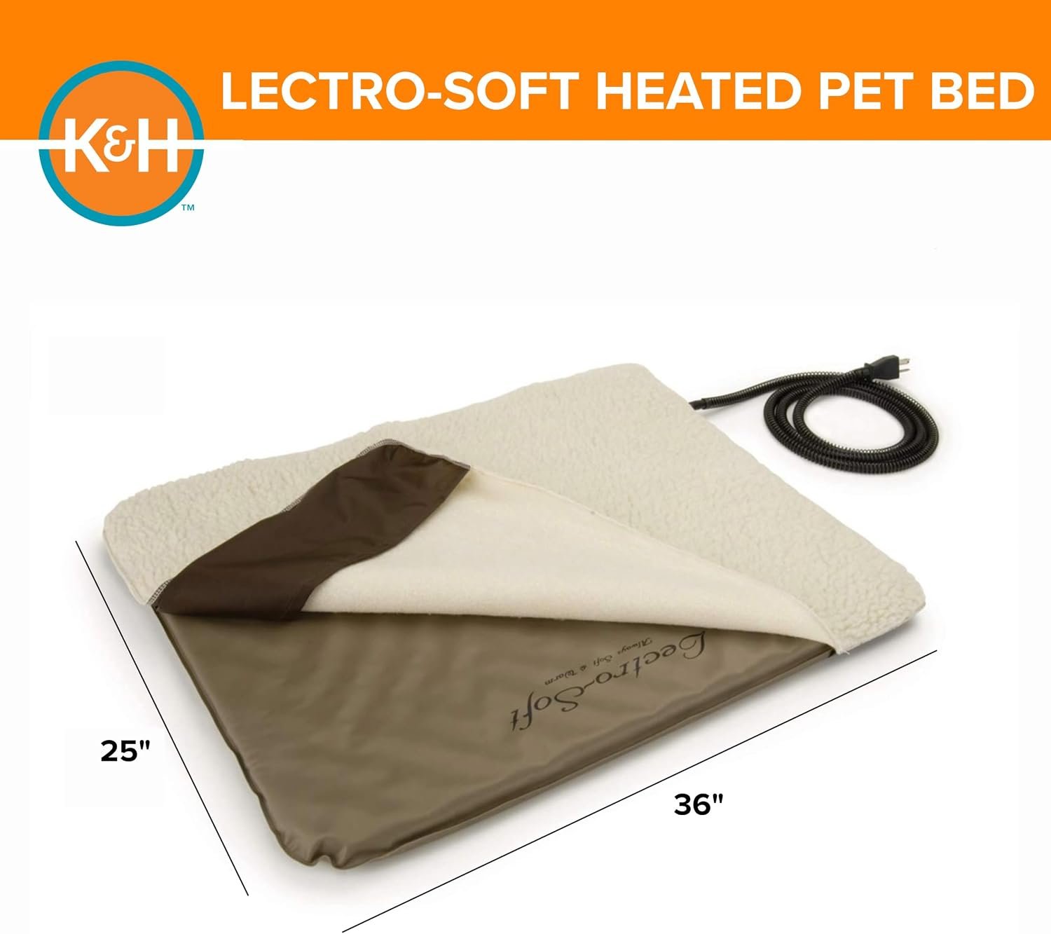 K&H Heating Pad, Lectro-Soft Outdoor Pet Bed, Safety Listed, 36x25in 60W - Image 3