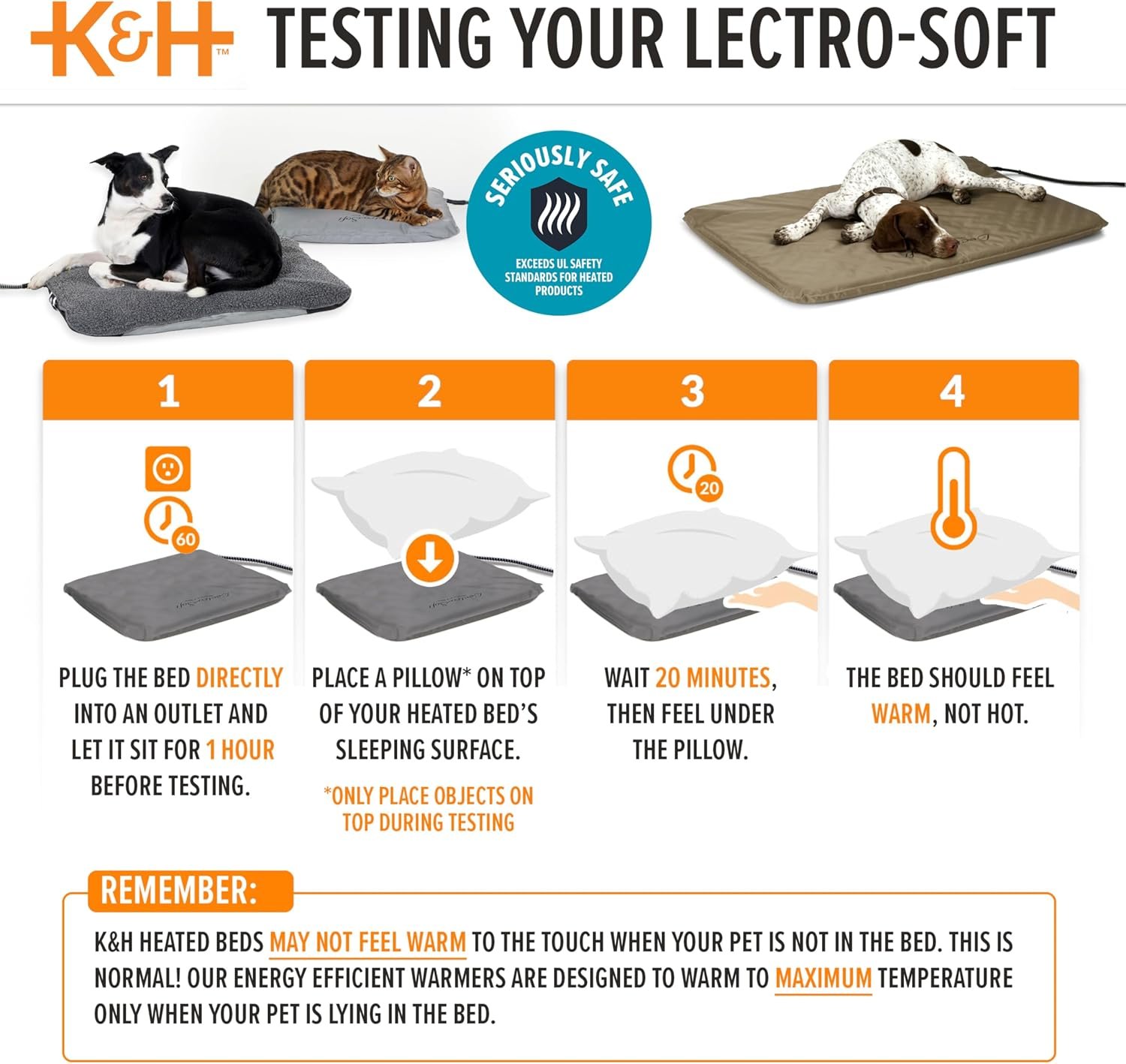 K&H Heating Pad, Lectro-Soft Outdoor Pet Bed, Safety Listed, 36x25in 60W - Image 6