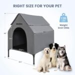 Zooba Large Dog House Outdoor, 36in Elevated 2-in-1 Cot & Canopy - Image 4