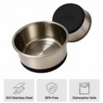 GORILLA GRIP Dog Bowl Set, Food Grade 304 Stainless Steel, 6 Cup, Black - Image 4