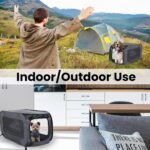 Portable Collapsible Pop Up Kennel, 24"L x 16.6"W x 16"H, Black - Image 4